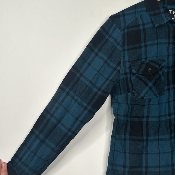 Aritzia - TNA Plaid Button Down Shirt Womens Size M Green and Black - Picture 6 of 6